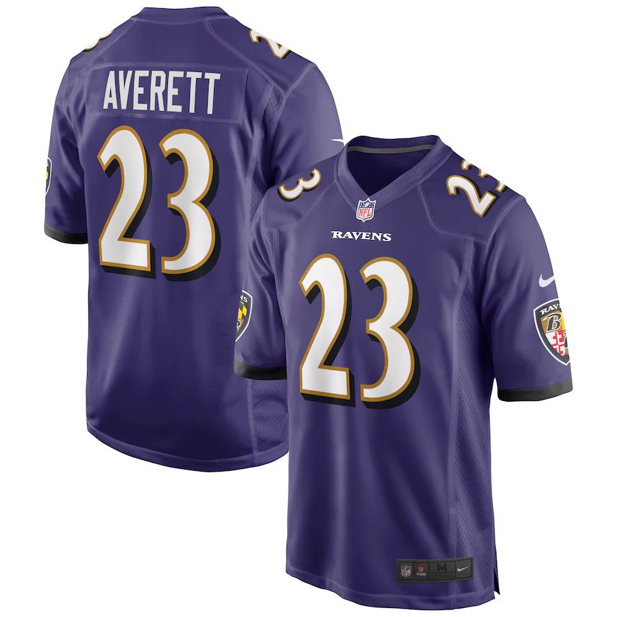 Men Baltimore Ravens #23 Anthony Averett Nike Purple Game NFL Jersey->baltimore ravens->NFL Jersey